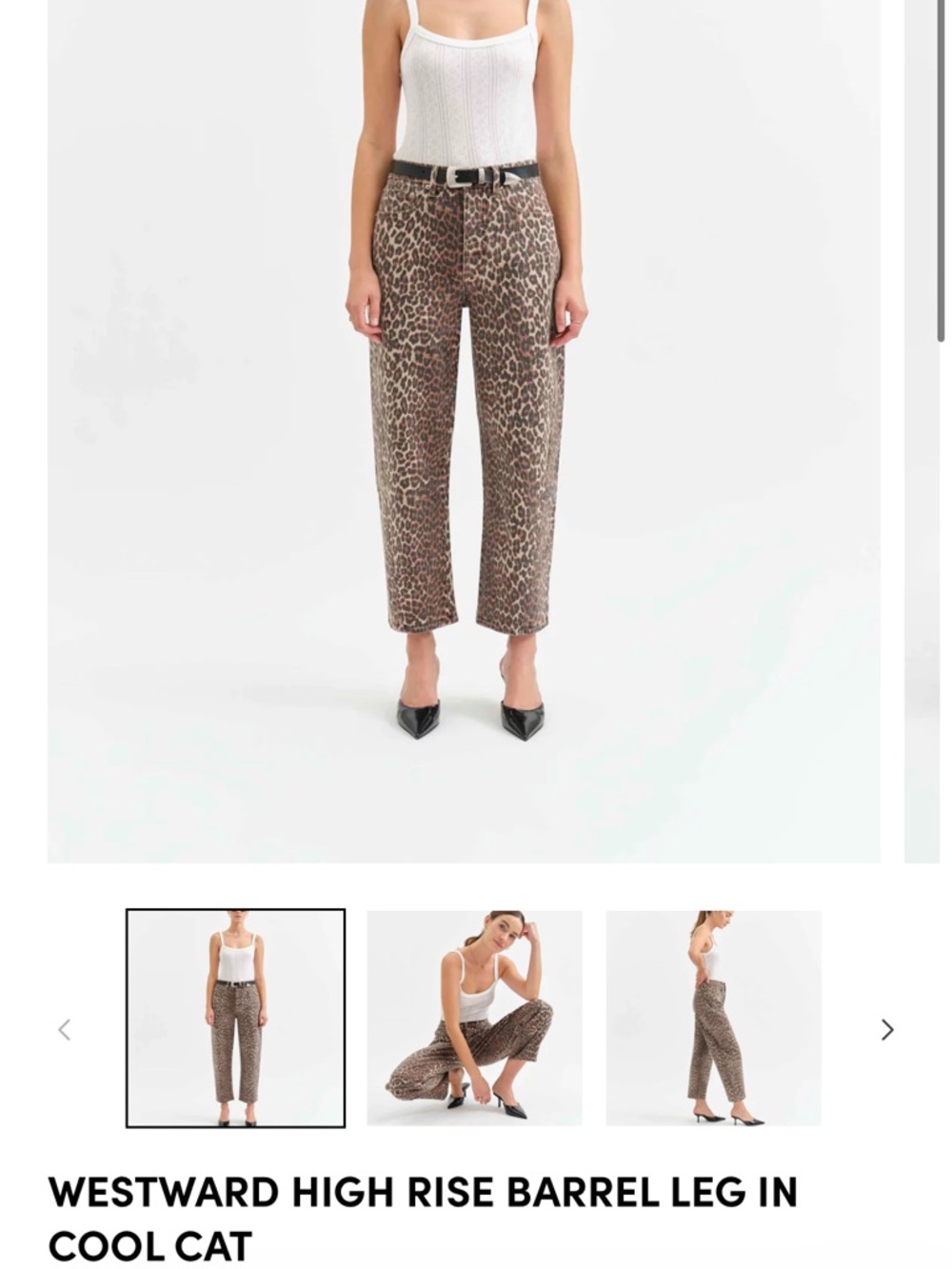 High-Rise Barrel Leg Jeans in Cool Cat Leopard